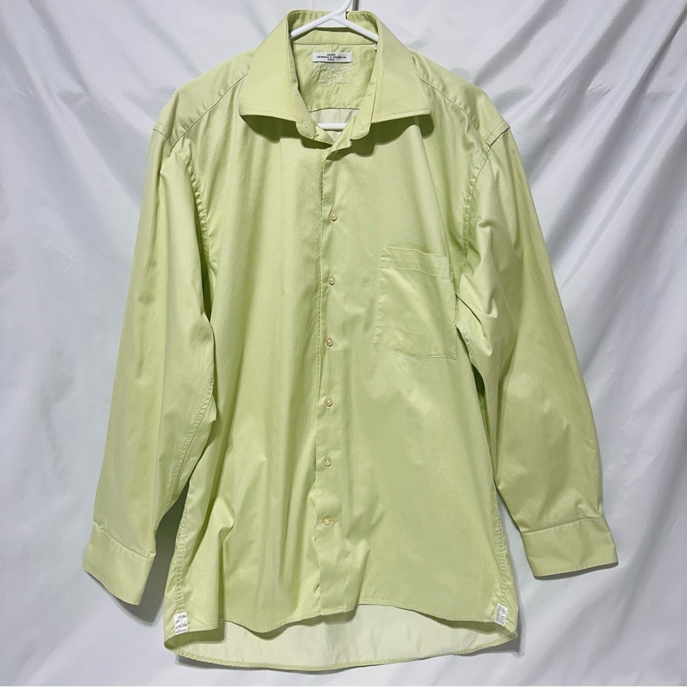 Jack Lipson Signature Light Green Button-Down Cotton Shirt 16R